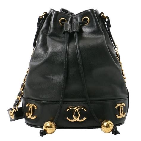 chanel logo bucket|Chanel drawstring bag.